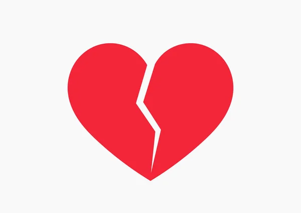 Red broken heart icon. — Stock Vector