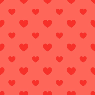 Şirin kalpler Sevgililer günü kesintisiz kırmızı desen.