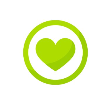 Yeşil kalp Eko simgesi. 