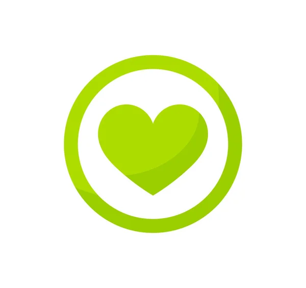 Zöld szív eco ikon. — Stock Vector