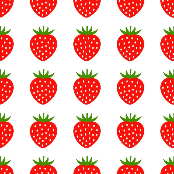 Aardbeien Fruit naadloos patroon. — Stockvector