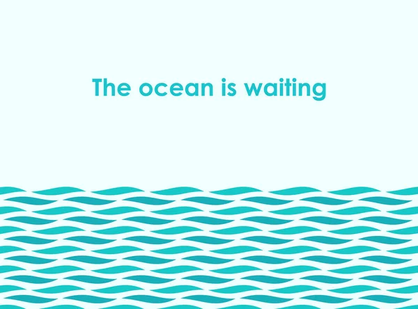 Océano mar olas ilustración . — Vector de stock