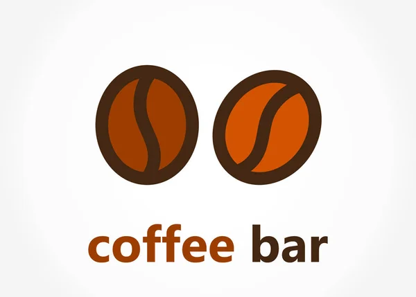 Coffee beans bar logo or icon — Stock Vector