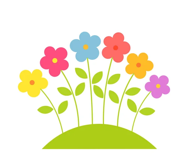 カラフルな春の花. — ストックベクタ