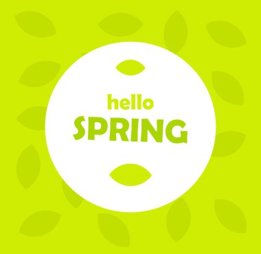 Merhaba bahar yeşil yaprakları afiş.