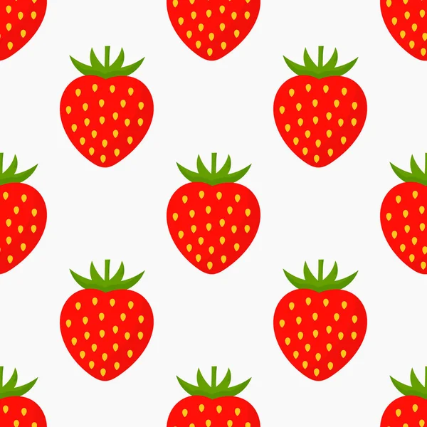 Nahtloses Muster aus Erdbeerfrüchten. — Stockvektor