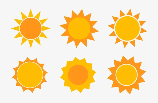 Ensemble d'icônes du soleil. — Image vectorielle