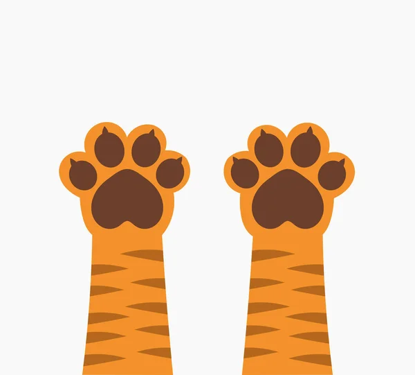 Ginger tigre gato patas para cima . — Vetor de Stock