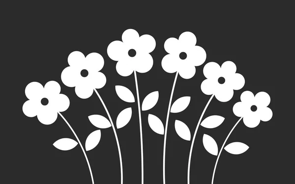 Fondo de flores blanco y negro. — Vector de stock