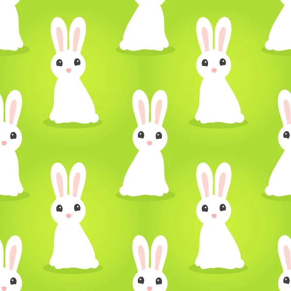 Bianco carino conigli modello senza soluzione di continuità . — Vettoriale Stock