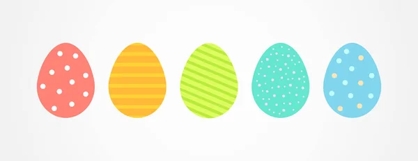 Oeufs de Pâques colorés décorés icônes . — Image vectorielle