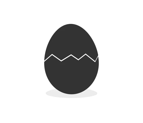 Black cracking egg icon isolated on white background. — Stock Vector