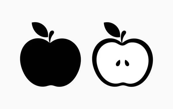 Black apple shape icons — Stock Vector