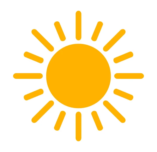 Simple sol brillante icono de diseño plano . — Vector de stock