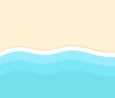 Yukarıdan cennet beyaz kum plaj ve deniz manzarası.