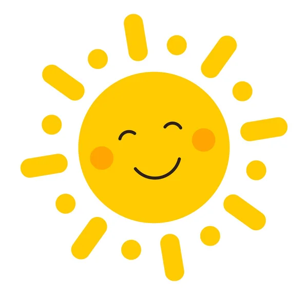 Schattige lachende zon icoon. — Stockvector