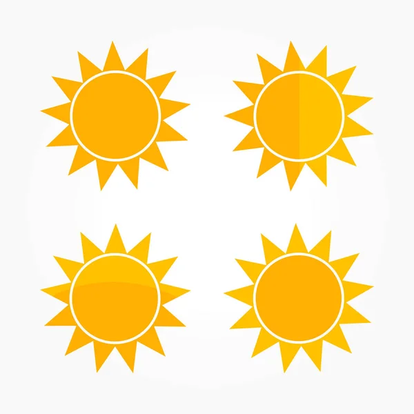 Icônes de soleil design plat . — Image vectorielle