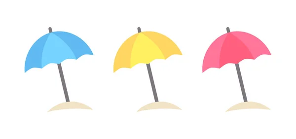 Färgglada parasoller ikoner. — Stock vektor