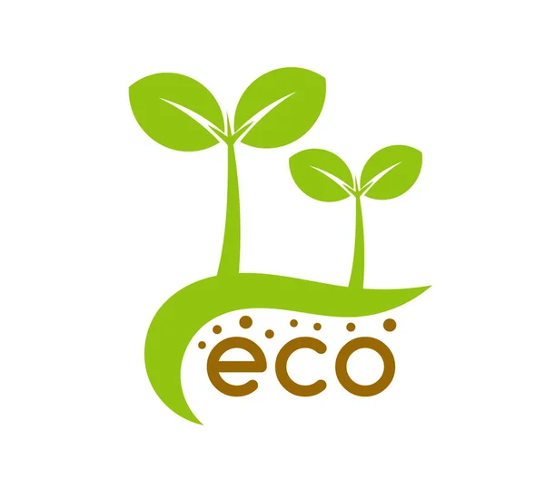 Symbol roślin ekologicznych sadzonki, ikona koncepcji logo. — Wektor stockowy