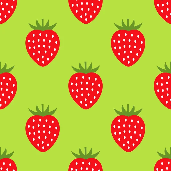 Fresas verde patrón sin costuras . — Vector de stock