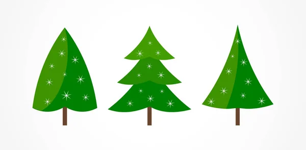 Iconos de árboles de Navidad . — Vector de stock