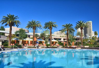 Las Vegas Mgm Grand otelde açık yüzme havuzu.