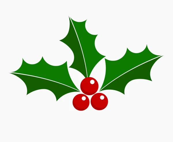 Holly berry Christmas icon. — Stock Vector