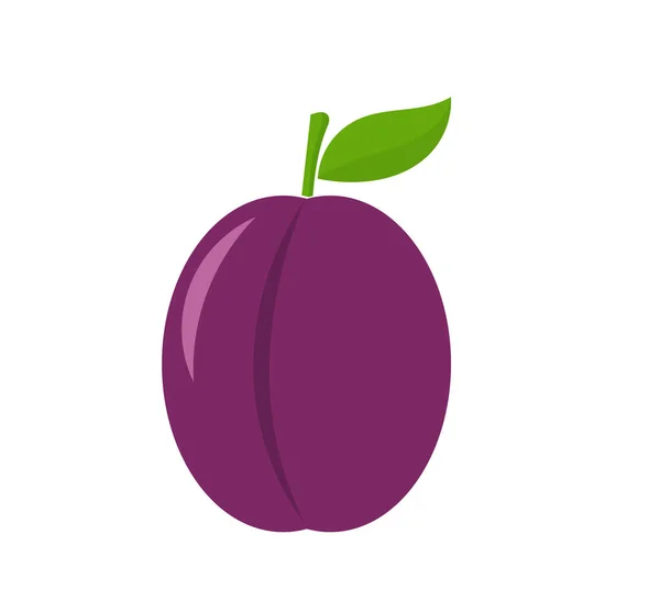 Icono de fruta de ciruela . — Vector de stock