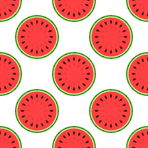 Wassermelone Scheiben nahtloses Muster. — Stockvektor