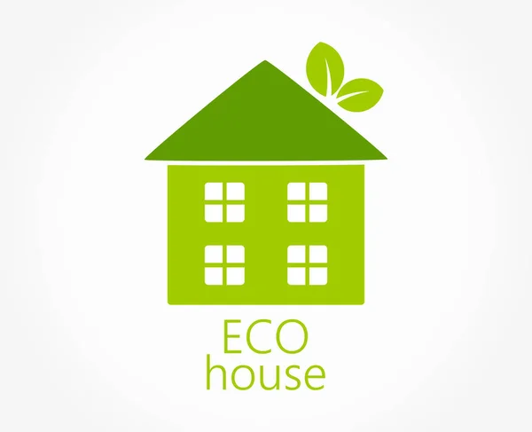 Eco friendly green house icon. — Stock Vector