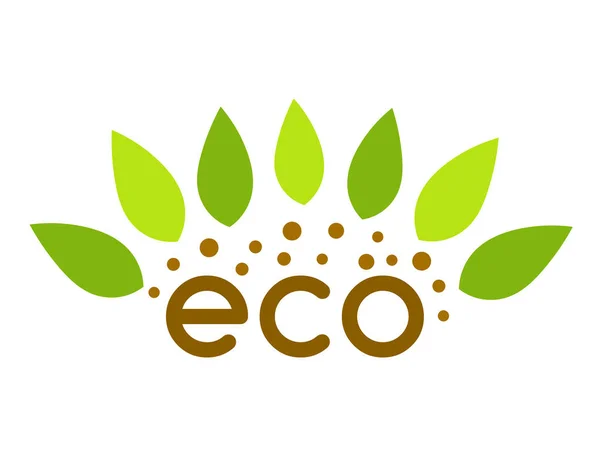 Eco φυτικά φύλλα και το σύμβολο του εδάφους. — Διανυσματικό Αρχείο