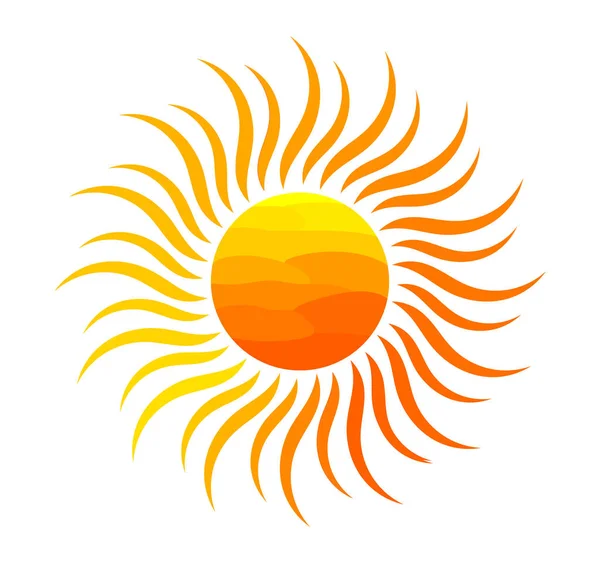 Orange sun illustration. — Stock Vector