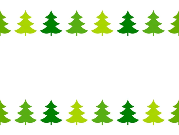 Groene kerstbomen naadloze rand. — Stockvector