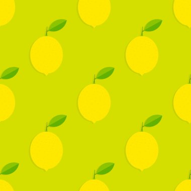 Yaz limon ve yaprakları yeşil dikişsiz desen.
