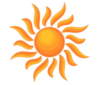 Güneş parlayan sembol. Vektör çizimi.