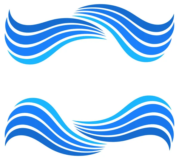 Blue water wave border background. — Stock Vector