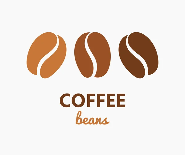 3つのコーヒー豆のシンボル. — ストックベクタ