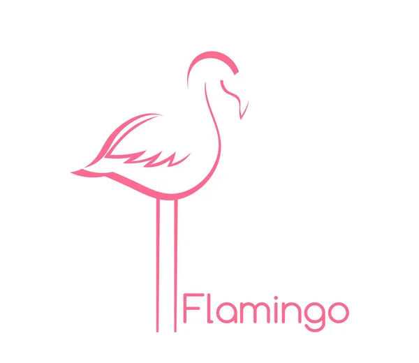 Flamingo kuş şekli sembolü. — Stok Vektör