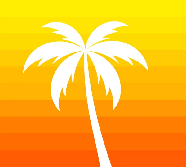 Palm tree on orange background. — Stock Vector