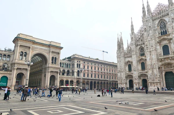 Milano Katedrali Duomo di Milano ve Galleria Vittorio Emanuele Ii. — Stok fotoğraf