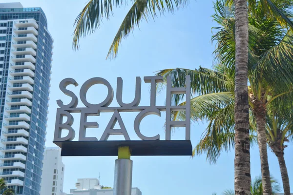 South Beach sign in Miami Beach — Stock Photo, Image