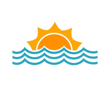Güneş ve deniz dalgaları sembolü.