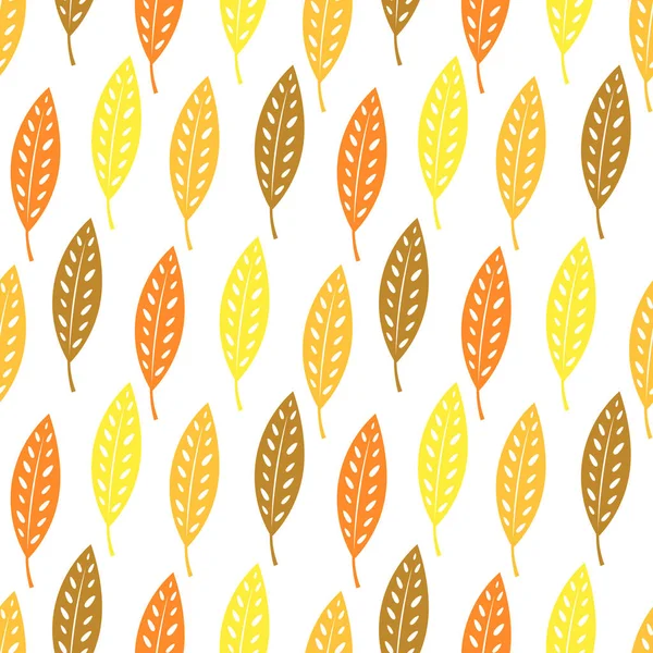 Autumn leaves seamless patten background. — Stock Vector