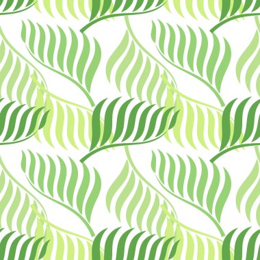 Yeşil palmiye yaprakları seamless modeli.