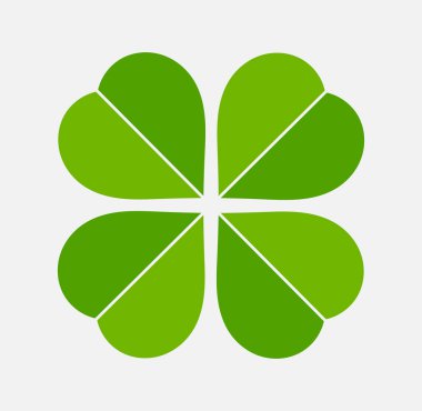 Dört yapraklı yeşil yonca simgesi.