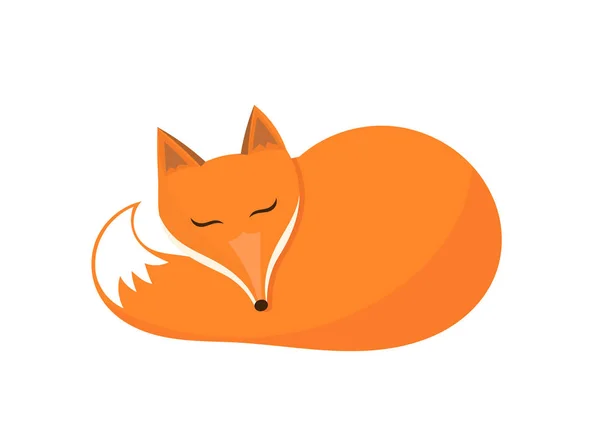 Zorro dormido icono . — Vector de stock