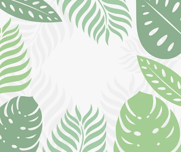 Tropical leaves border. — Stock Vector