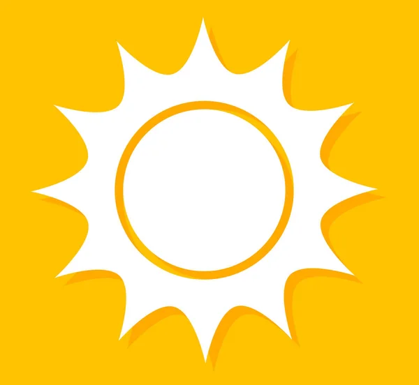 Weiße Sonnenform auf orangefarbenem Hintergrund. — Stockvektor