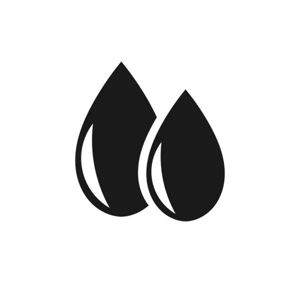 Gotas de agua icono negro símbolo . — Vector de stock