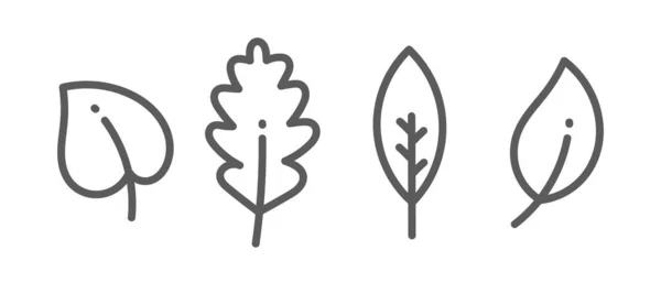 Bladeren collectie, schets pictogrammen — Stockvector